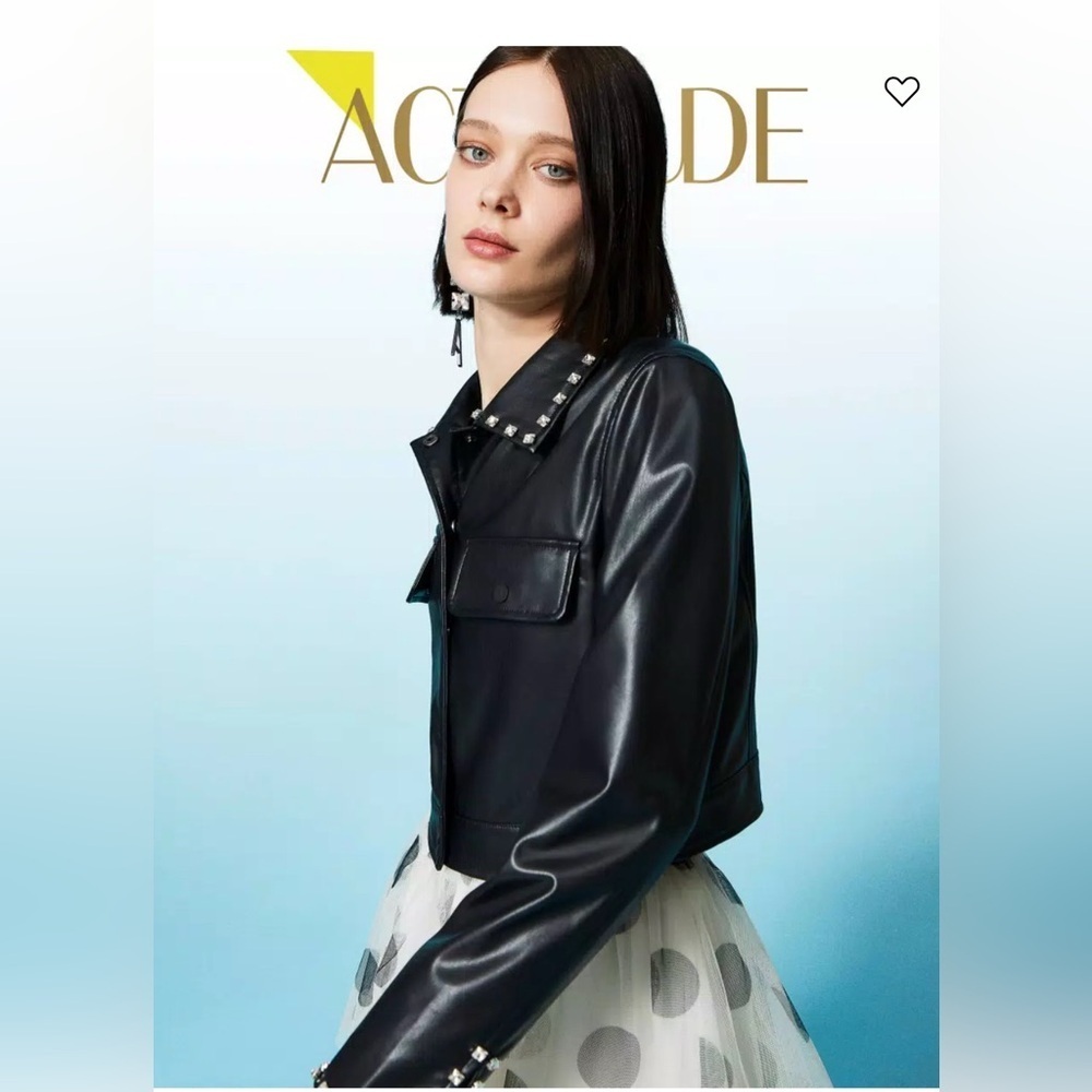 Twinset Actitude Black Faux Leather Jacket - Picture 4 of 10
